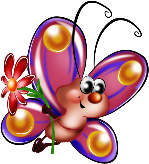 Butterfly Clip Art, Beautiful Butterflies, Jigsaw Puzzles, - Бабочка Сказочная (665x699)