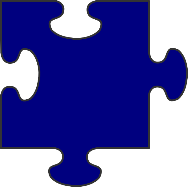 Blue Puzzle Piece Clip Art At Vector Clip Art - Single Puzzle Piece Clipart (600x599)