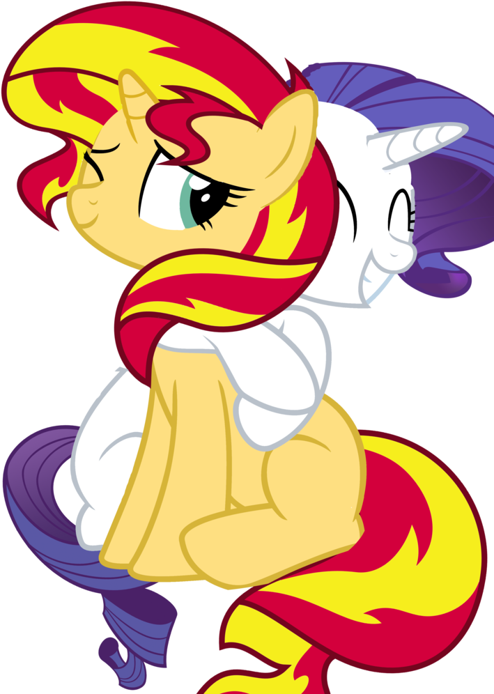 Large - Rarity Hugs Sunset Shimmer (1112x1024)
