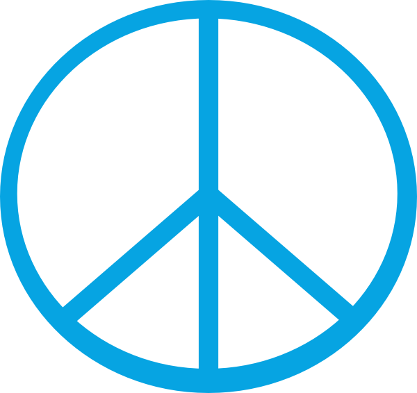 Peace Sign Clipart Blue - Blue Peace Sign Clip Art (600x566)
