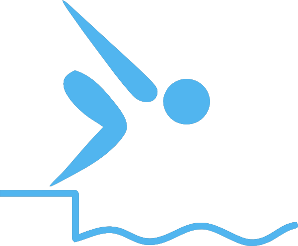 Swimmer Blue Clip Art - Swimming Pictogram (600x496)