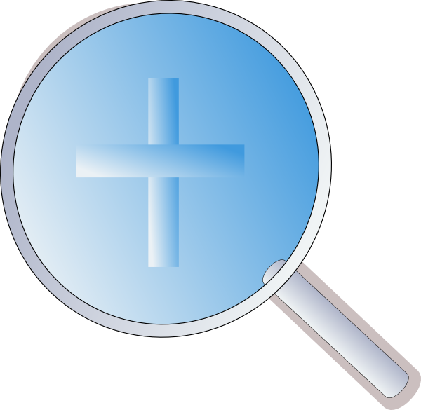 Magnifying Glass Plus Sign Clip Art At Clker - Cross (600x585)