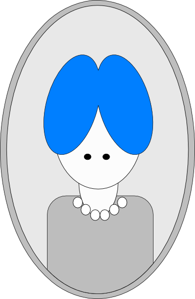 Grandma W Blue Hair Clip Art - Clip Art (390x597)