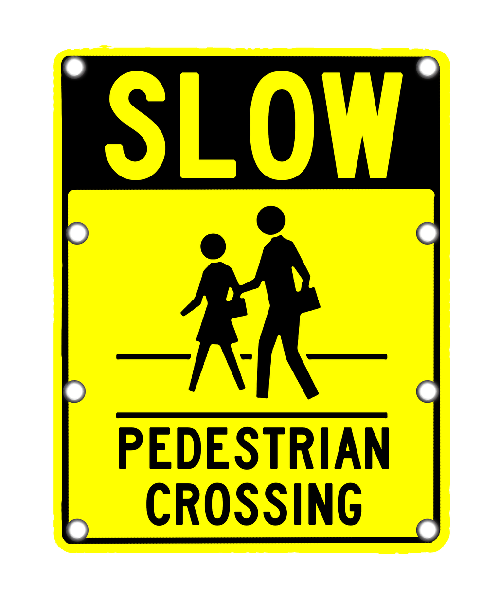 Caution Pedestrian Crossing Sign Aluminum Metal - Pedestrian Safety Signs (1280x1280)