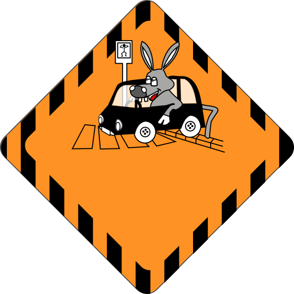 Bsantos No Respect For Pedestrians Clip Art At Clker - American Shifter Knob Donkey Driver Clear Metal Flake (600x600)