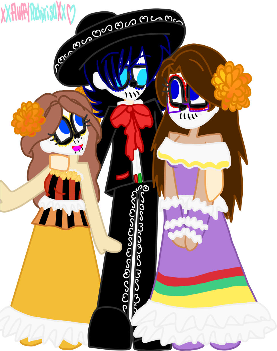 Dia De Los Muertos - Cartoon (1024x1229)