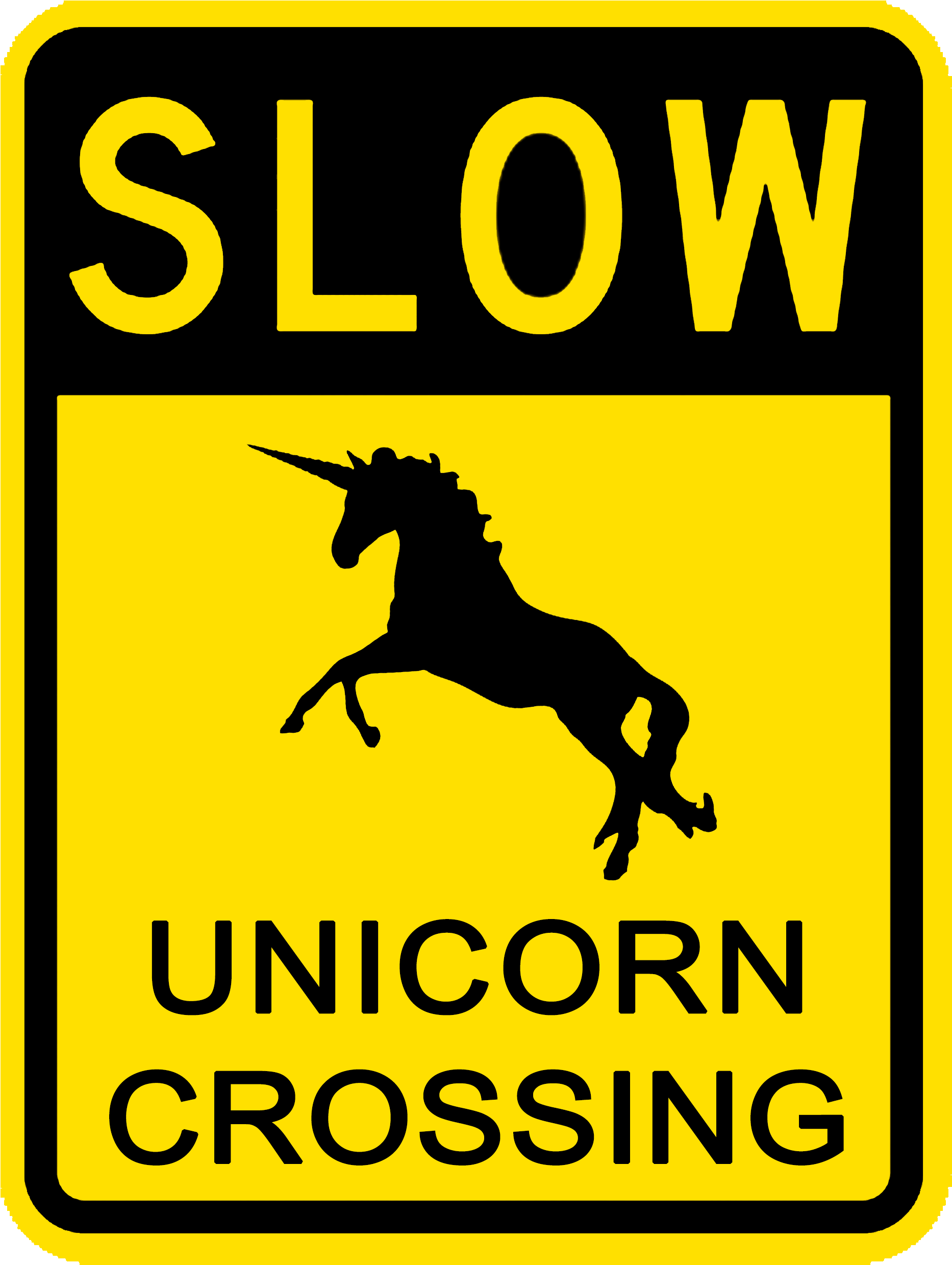 Slow Unicorn Crossing Funny Sign Png Hd Hq - Slow Pedestrian Crossing Sign (2550x2550)