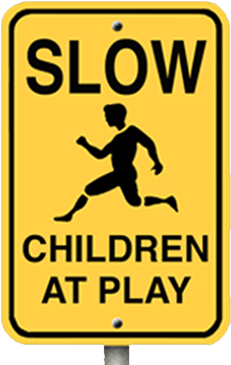 Golf Course Custom Metal Signs Picture - Slow Children At Play Sign (350x541)