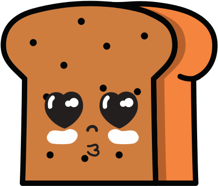 Cute Bread Slice Icon - Food (550x550)