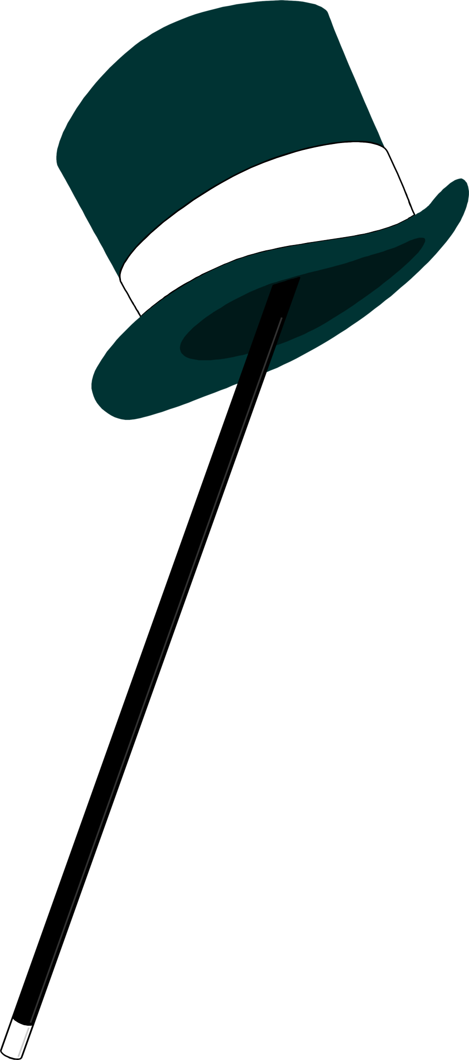 Top Hat And Cane Clipart - Top Hats And Canes (958x2164)