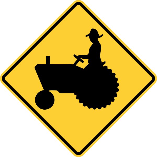 File - Mutcd W11-5 - Svg - Tractor Crossing Sign (600x600)