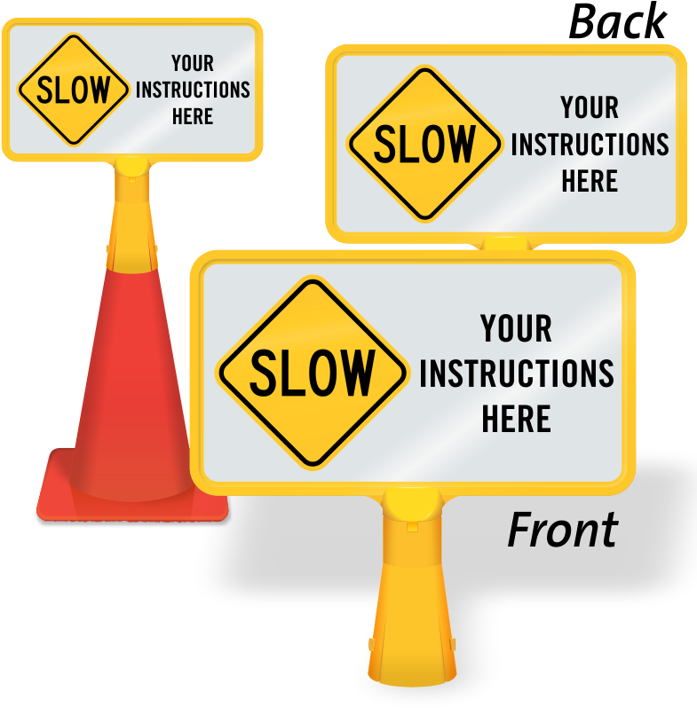 Zoom - Personalize - Roadtrafficsigns Slow Sign 12 X (800x800)