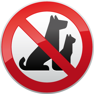 Pin No Pets Clipart - No Pets Sign (374x374)