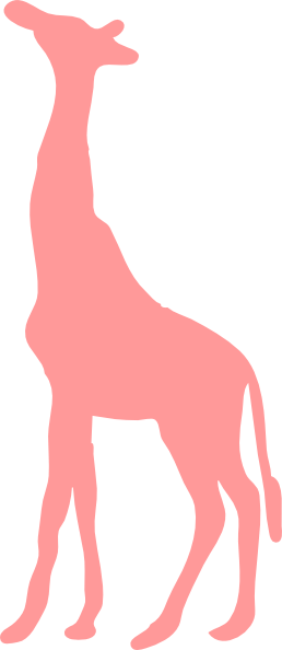 Giraffe Clipart Colorful - Giraffe Silhouette (258x594)