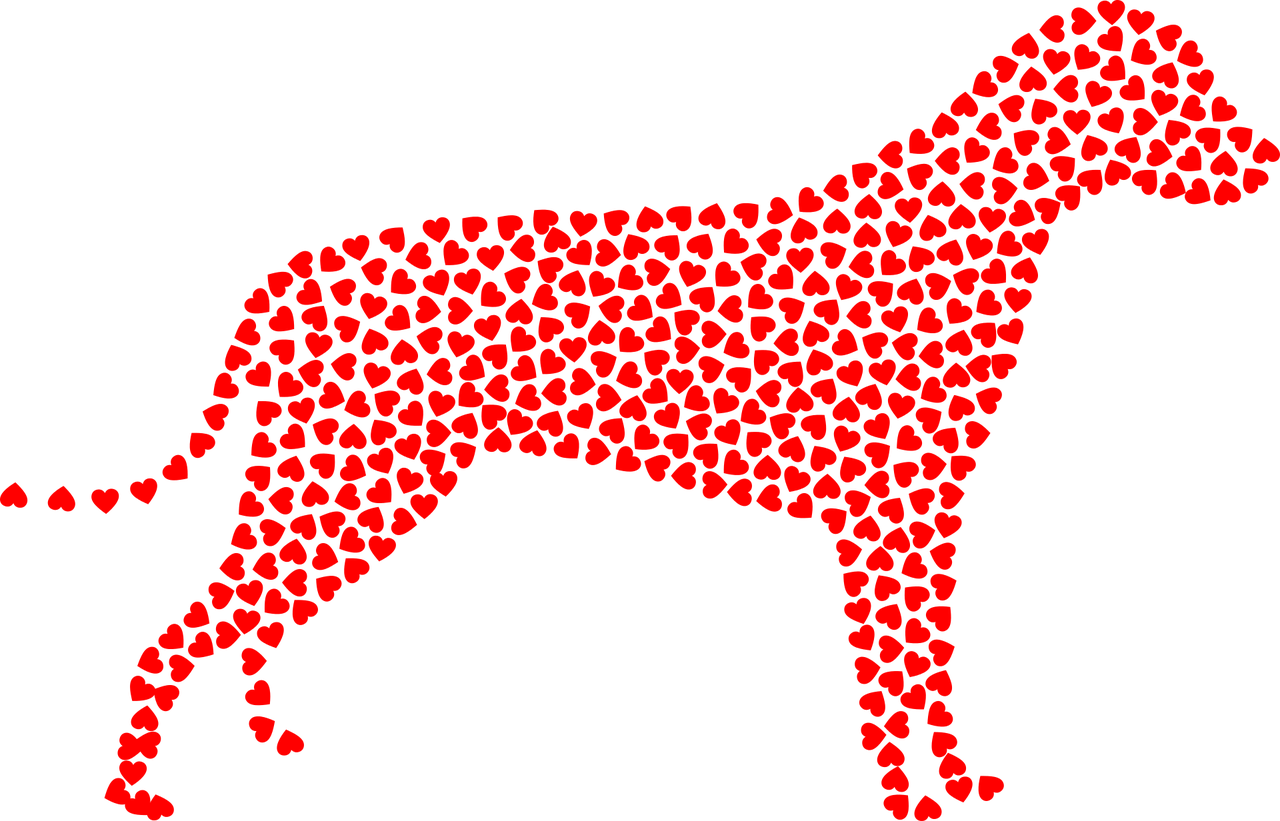 Dog With Heart Clip Art (1280x821)