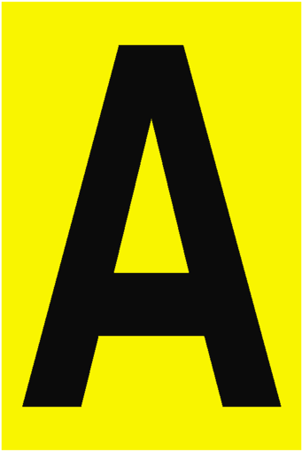 Letter A Yellow Sign - Letter (600x600)