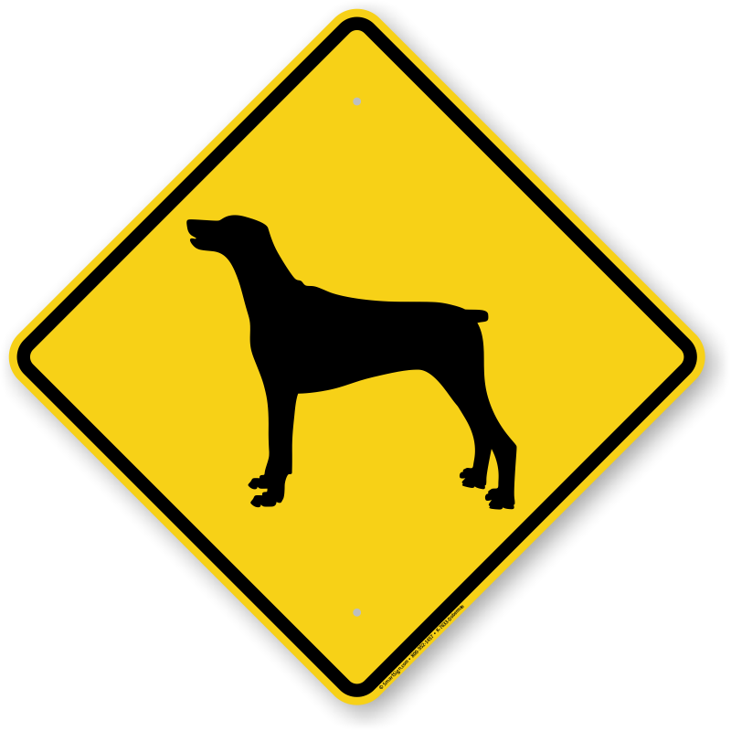 Doberman Symbol Guard Dog Sign - Horse Traffic Sign (800x800)