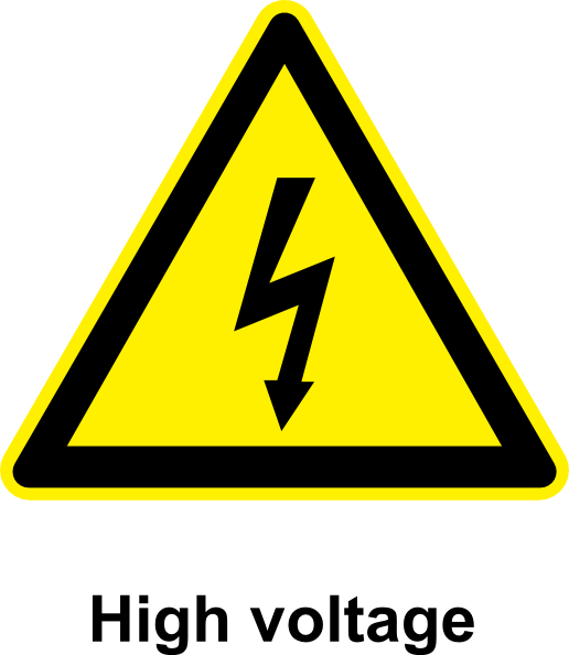 Free Vector Sign High Voltage Clip Art - High Voltage Warning Sign (516x594)