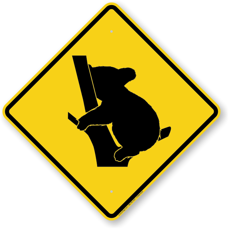 Koala Crossing Symbol Sign - Australian Traffic Light Sign (800x800)