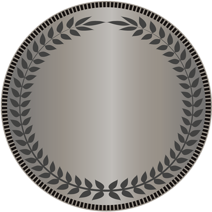 Silver - Gold Silver Bronze Medal Png (434x436)