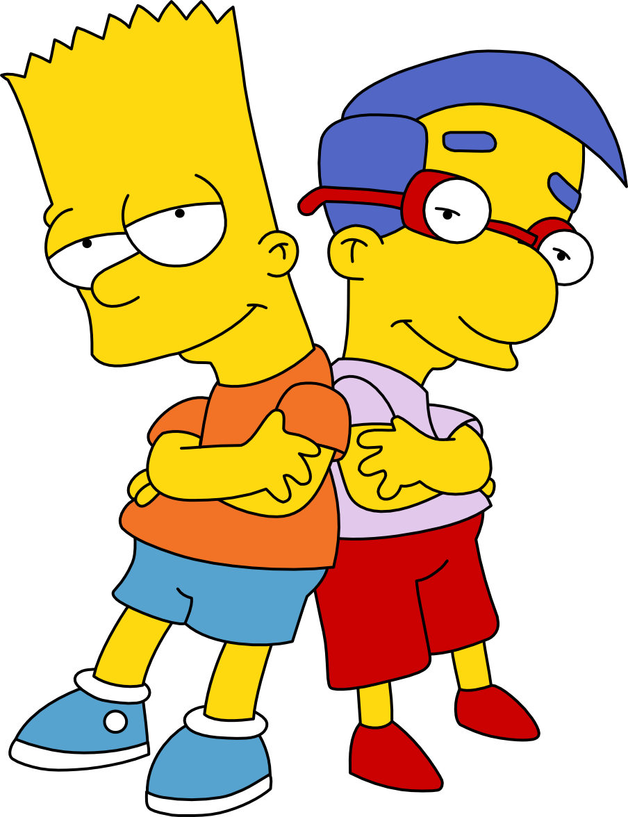 Simpspin 185 95 Cool Dude Pals By Mighty355 - Bart Simpson And Milhouse (904x1176)
