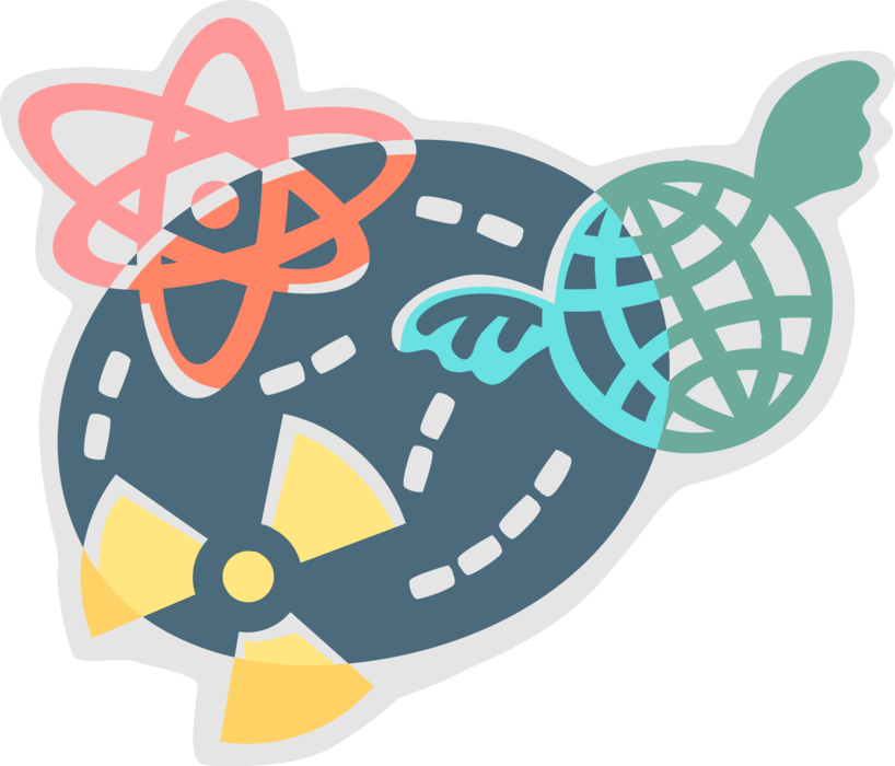 Vector Illustration Of Clean Air, Carbon Free Electricity, - Radioactive Sign (818x700)