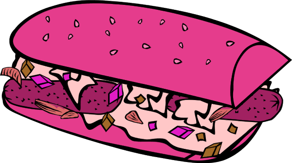Hot Dog Clip Art - Clipart Nourriture (600x334)