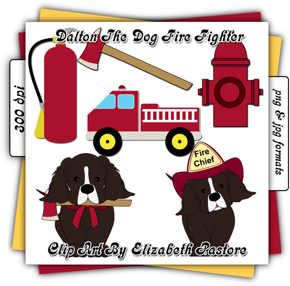 Firefighter Dog Clip Art Consist Of 6 Images - Consist Clipart (600x600)