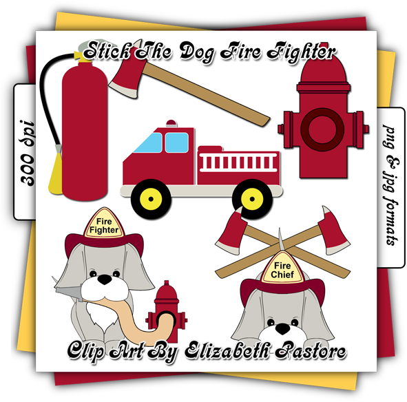 Firefighter Puppy Clip Art Consist Of 6 Images - Consist Clipart (600x600)