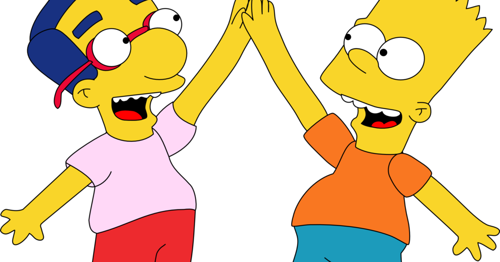 Milhouse Van Houten Bart Simpson Homer Simpson The - Milhouse Van Houten Bart Simpson Homer Simpson The (989x519)