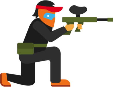 Rental Paintball And Airsoft Guns - Paintball Icon Png (394x305)