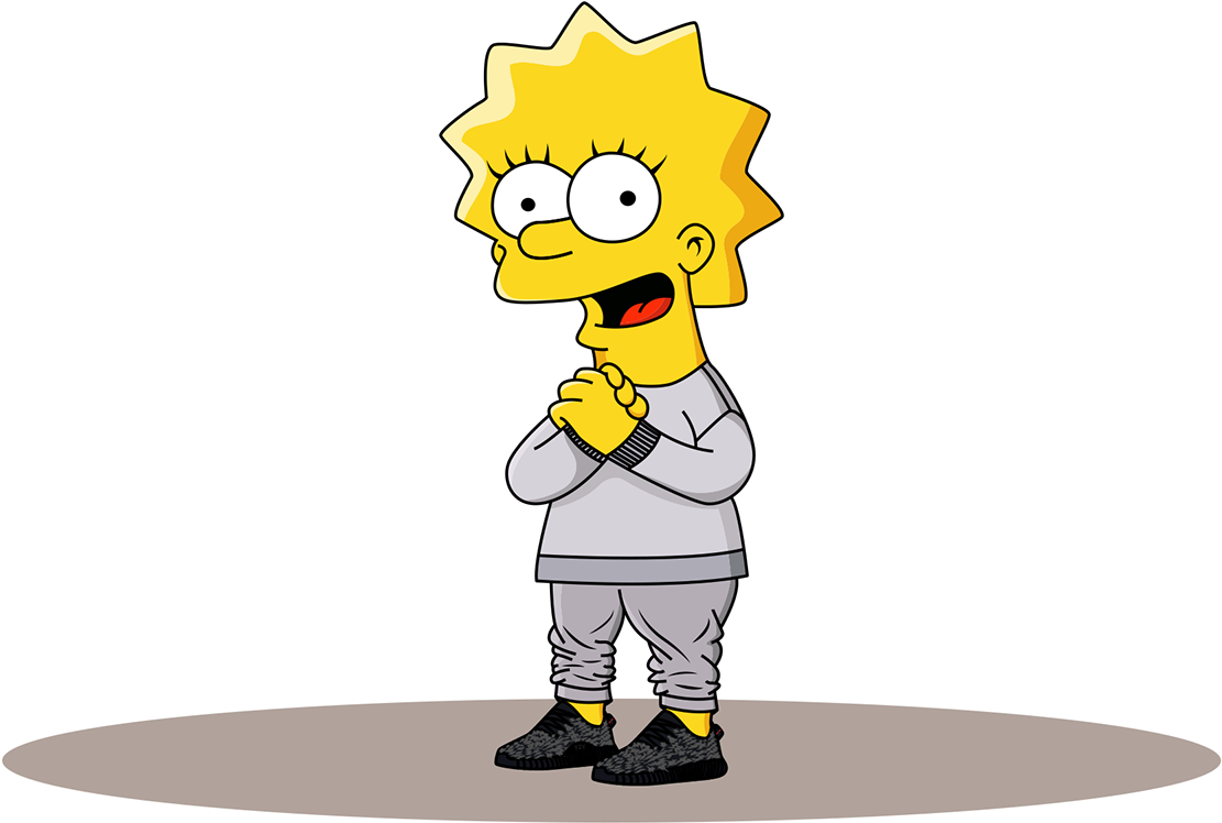 Bart Simpson Milhouse Van Houten Adidas Yeezy Shoe - Simpsons Yeezy (1200x823)