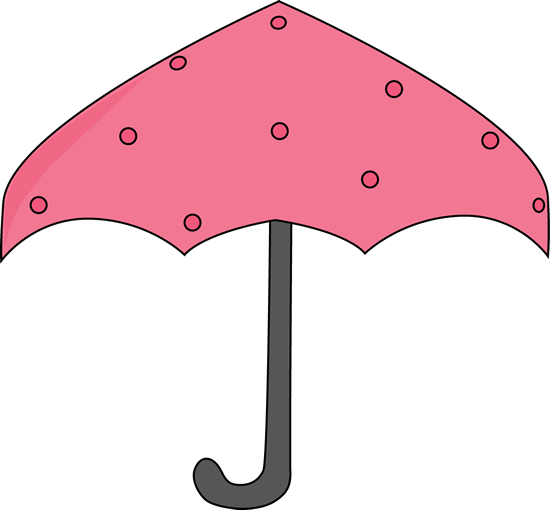Pink Polka Dot Umbrella Clip Art - Pastel Cute Umbrella Clip Art (550x510)