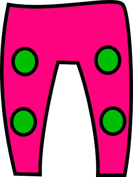Green Pink Trousers Clip Art - Green Pink Trousers Clip Art (450x595)