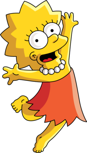 Siempre Va Con Su Mejor Amigo Milhouse Van Houten - Lisa Simpson Png (300x527)