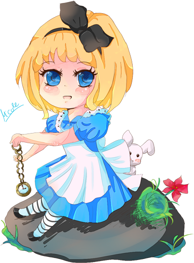 Alice Chibi By Kyoukaraa On Deviantart - Chibi Alice Png (546x544)