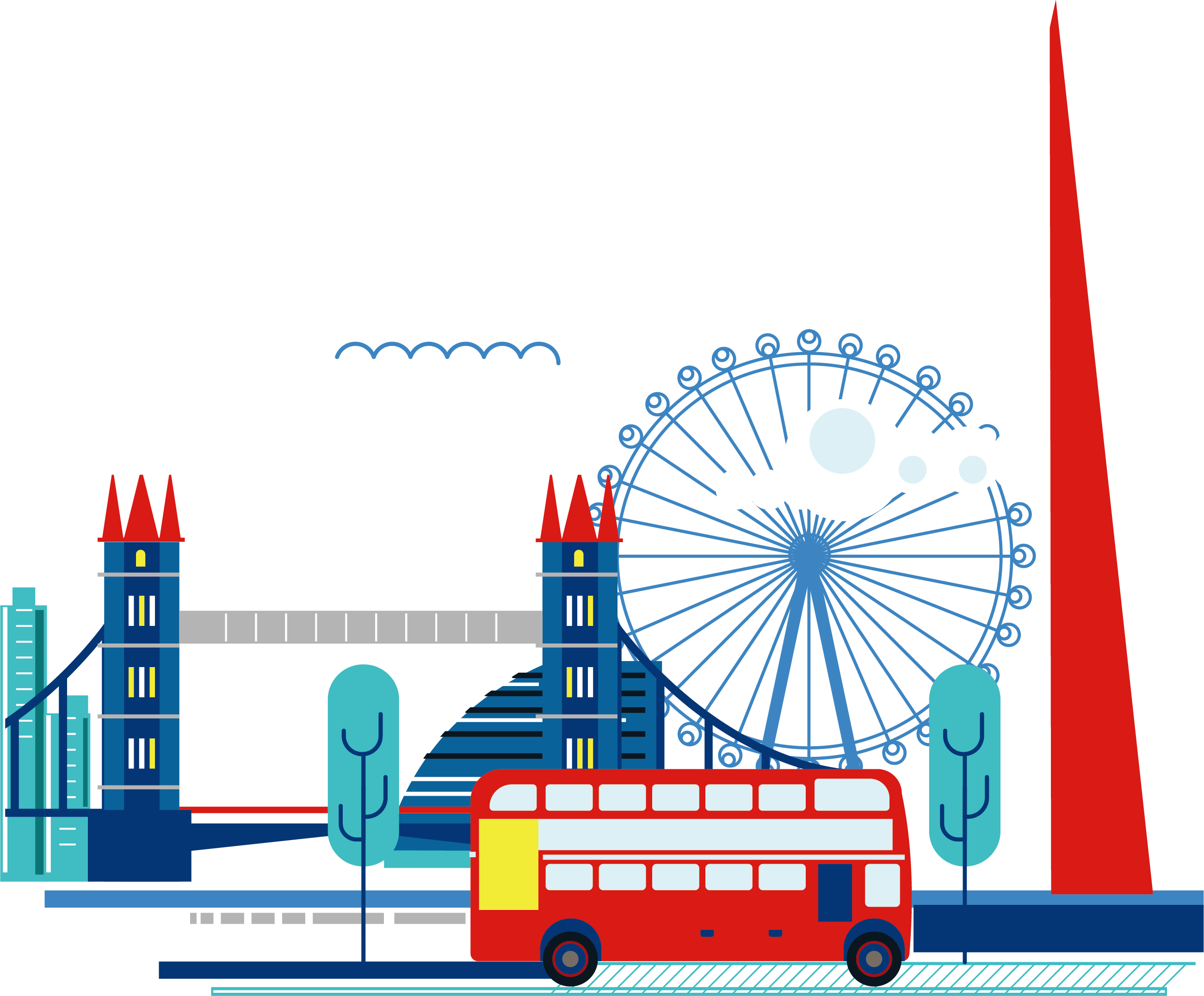 The Shard Skyline City Of London Clip Art - London Skyline Illustration (2603x2153)