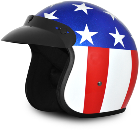 Captain America Cruiser Helmet With Moisture Wicking - American Flag 3 4 Motorcycle Helmet (500x500)