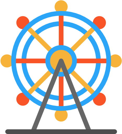 Ferris Wheel Free Icon - Boat Helm Png (512x512)