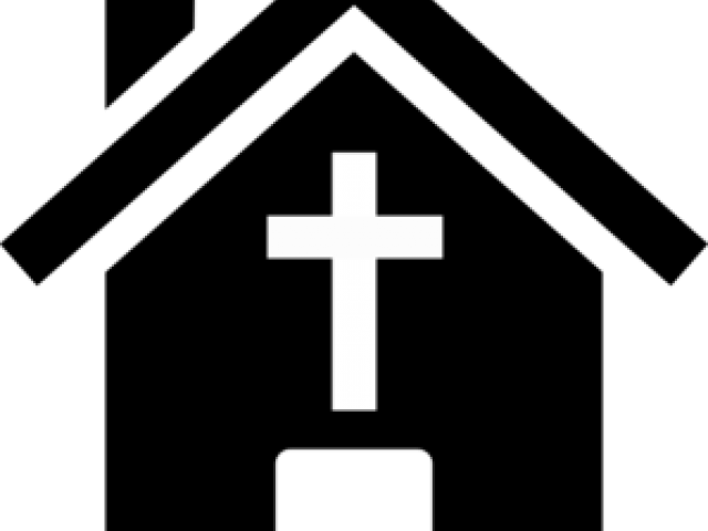 Church Silhouette Cliparts - House Cartoon Black And White (640x480)