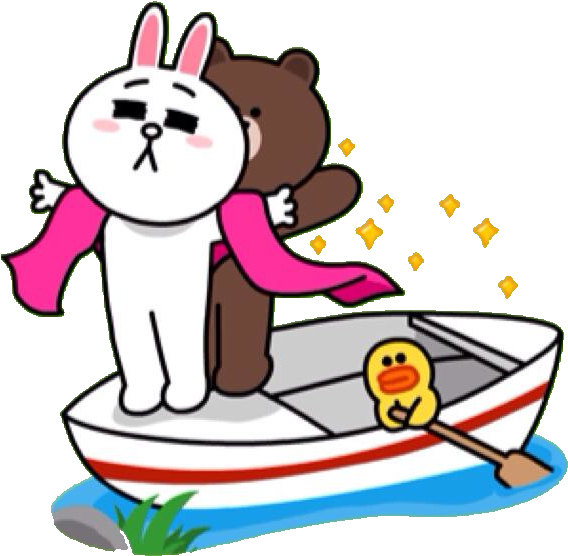 Titanic - Line Stickers Brown And Cony (640x592)