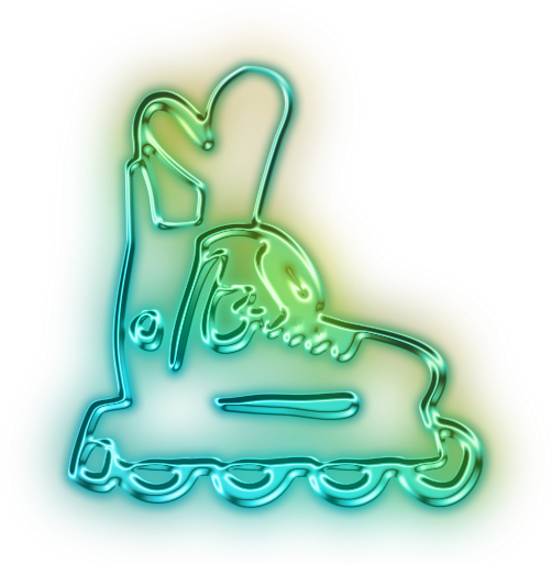 Neon Clipart Roller Skate - Neon Roller Skates Png (512x512)