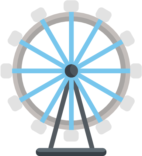 London Eye Free Icon - Wagon Wheel Vector Free (512x512)