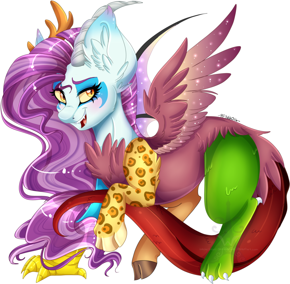 Silent Shadow Wolf, Bat, Caribou, Draconequus, Draconequus - Cartoon (1024x1024)