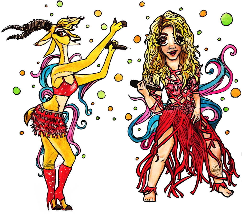 Shakira And Gazelle La La La By Shkvivi - Illustration (1024x1024)