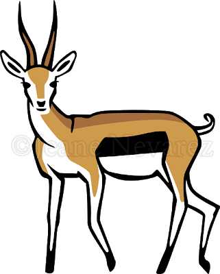 Thomson's Gazelle - Clip Art Spring Buck (321x400)