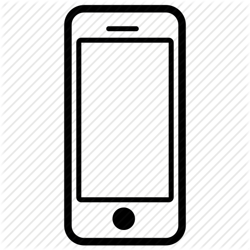 Iphone Black And White - Cell Phone Icon Png (512x512)