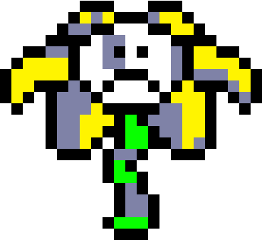Underworld Flowey Sprite - Undertale Flowey Pixel Art (368x337)