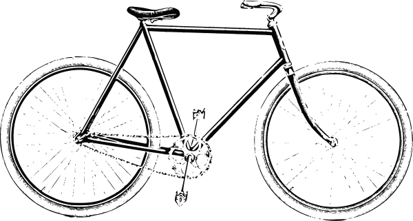 Old Style Bicycle Png Clip Arts - Bike Drawing Black And White (600x321)