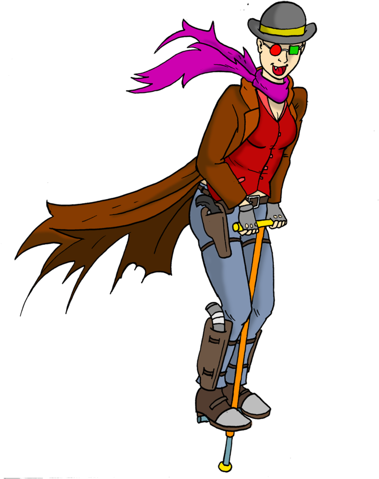 Jeanne On A Pogo Stick By Viktormatiesen - Cartoon (762x1049)